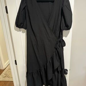 Elegant Black Wrap Dress